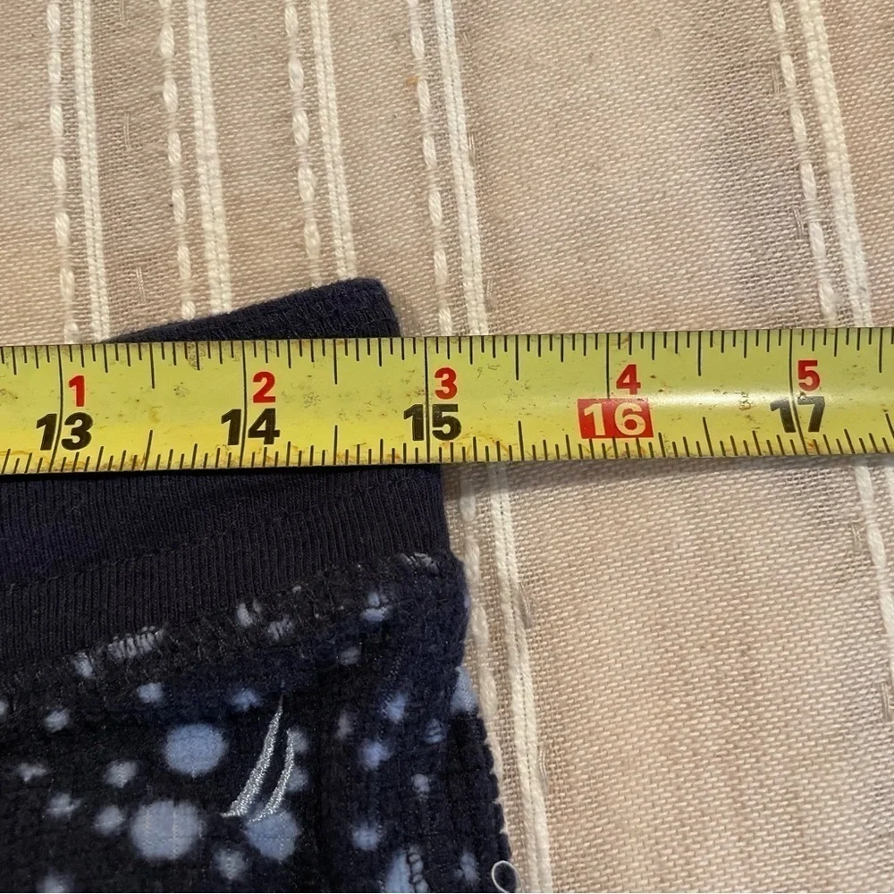 Nautica Navy Blue Bubble Print Long Sleeve Pajama Set Small